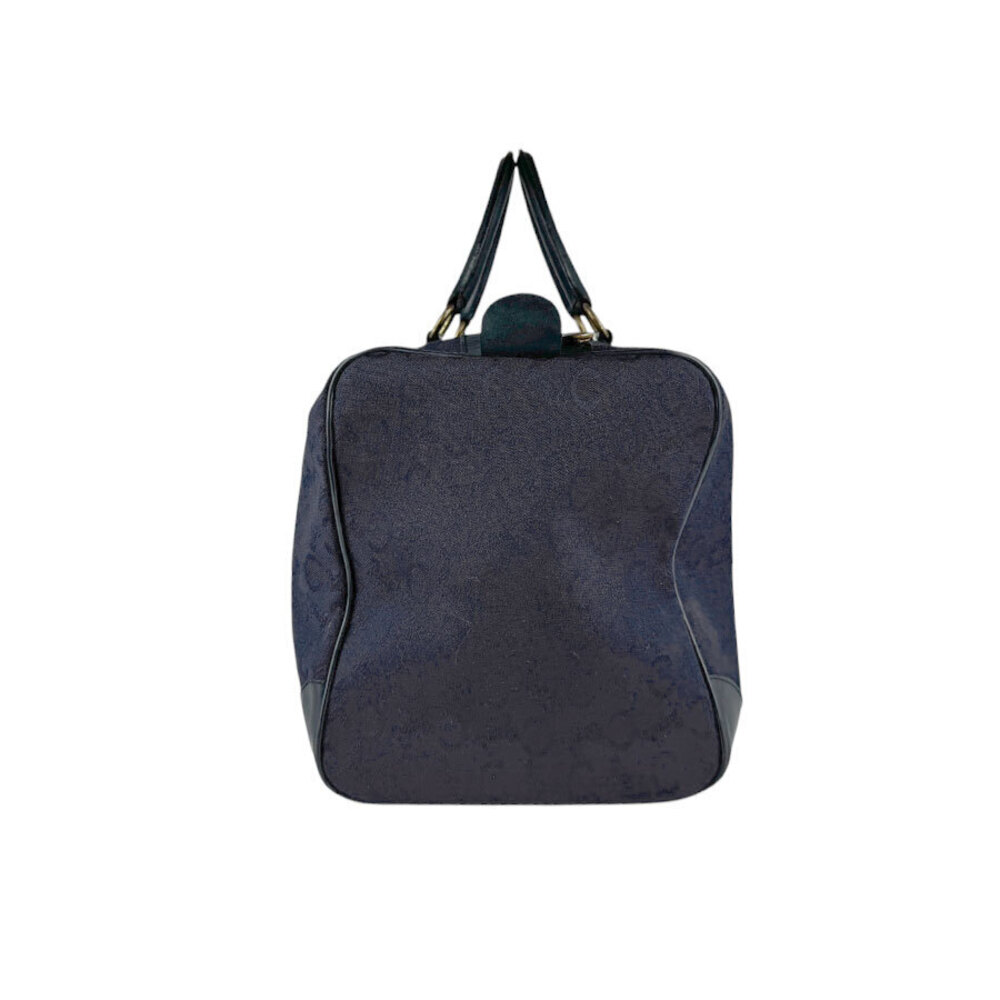 Celine Blue Handbag Navy Canvas Gold Leather Blue Gold